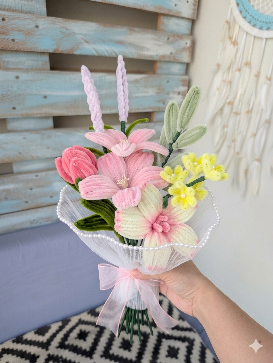 The Rosy Blush (Pastel Pink & White)