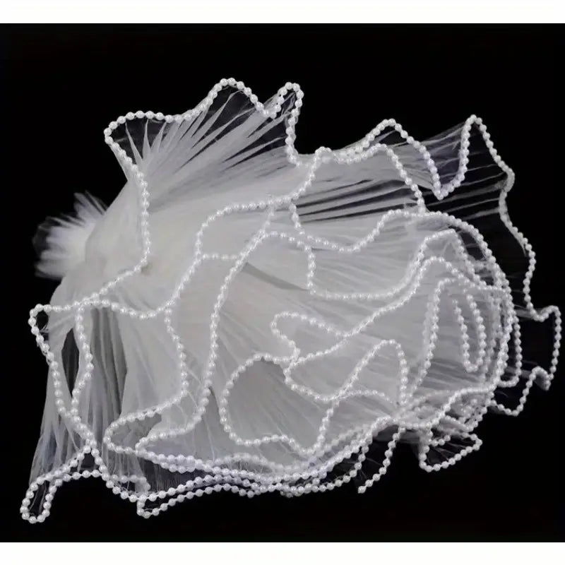 Beaded Whit Net Tulle