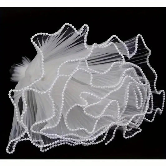 Beaded Whit Net Tulle